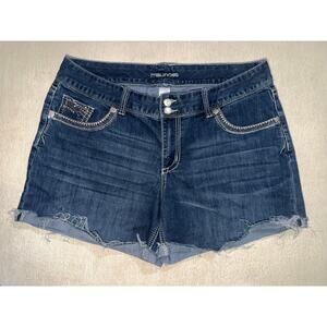 Maurice’s women’s embellished sparkle pocket blue jeans shorts